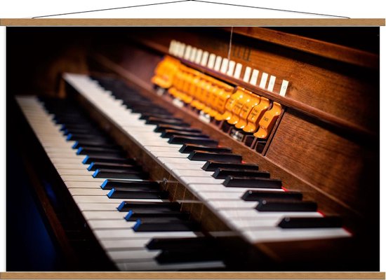 Schoolplaat – Bruine Piano - 120x80cm Foto op Textielposter (Wanddecoratie op Schoolplaat)