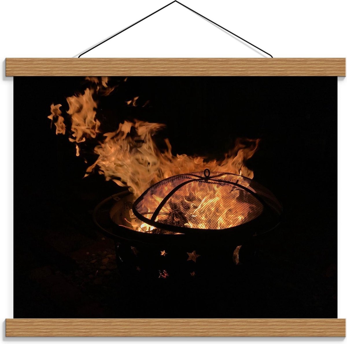 Schoolplaat – Vuurkorf - 40x30cm Foto op Textielposter (Wanddecoratie op Schoolplaat)