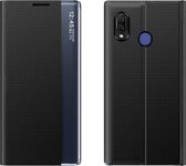 Smart Clear View Cover met  Magneetsluiting voor Huawei P Smart 2019 / 2020 – Zwart
