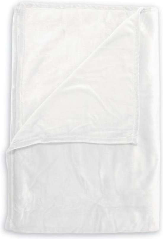 Heerlijk Zachte Fleece Plaid Wit | 140x200 | Soepel En Comfortabel | Ook Te Gebruiken Als Sprei/Deken