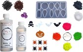 PNCreations Epoxy Hars Ultra Clear Halloween Set | Giethars + Verharder | 300 G | UV-Bestendig | Fluo Color Mix | 2 Extra Kleurpigmenten! | Halloween Opvulmateriaal | Siliconen Han