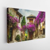 Onlinecanvas - Schilderij - Beautiful Old Town Provence Art Horizontal Horizontal - Multicolor - 60 X 80 Cm