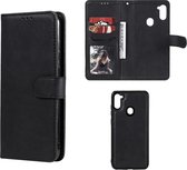Samsung Galaxy M11 / A11 hoesje, MobyDefend Luxe 2-in-1 Wallet Book Case Met Uitneembare Backcover, Zwart | GSM Hoesje / Telefoonhoesje Geschikt Voor: Samsung Galaxy M11