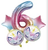 Ballonboeket Unicorn 6, 5 delige set Kindercrea