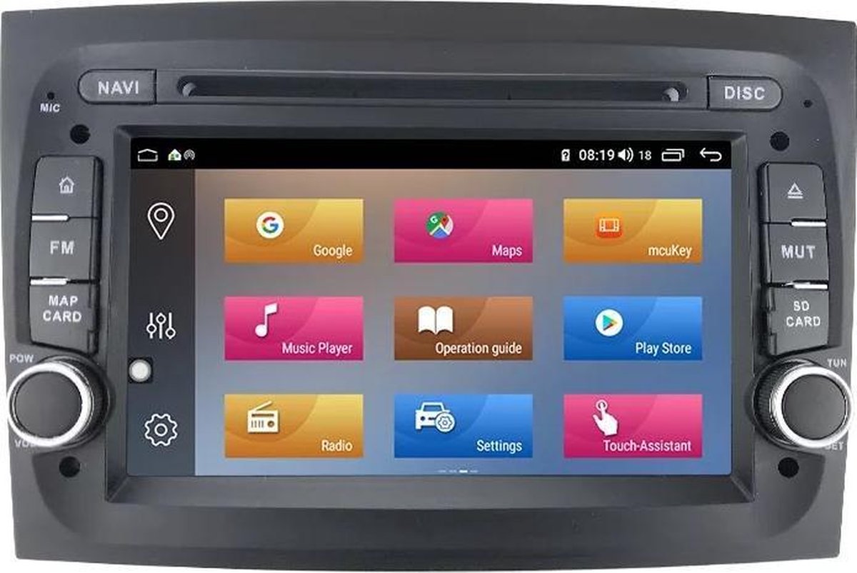 GRATIS CAMERA! Fiat Doblo 2015-2021 Android 10 navigatie 2+16GB CarPlay Bluetooth USB WiFi DVD speler