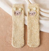 Sokken dames - warme huissokken - dikke sokken - bedsokken - huissokken - wit - print schaap - 36-40