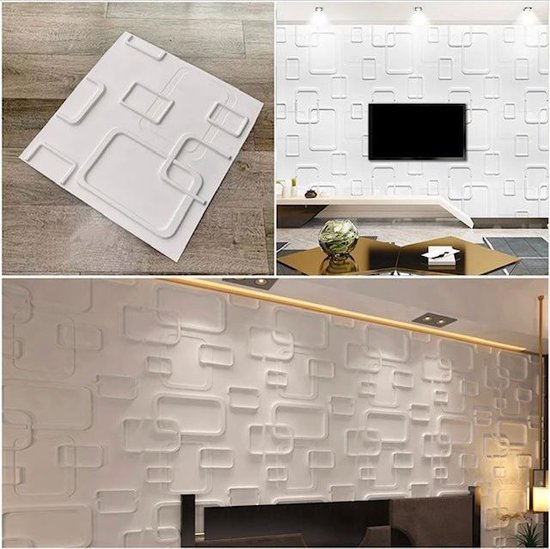 3D wandpanelen Olina (12 stuks) PVC - 3D muurbehang - wanddecoratie -  muurdecoratie -... | bol.com