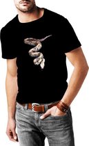 3D Python slang - T-shirt - Heren - Maat XL - Zwart