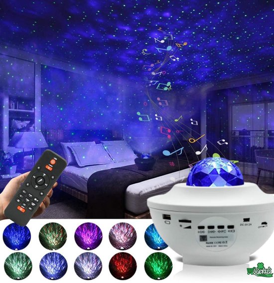 Sterren projector - Sterrenhemel - Nachtlamp - Muziek Box - Bluetooth - USB - Wit