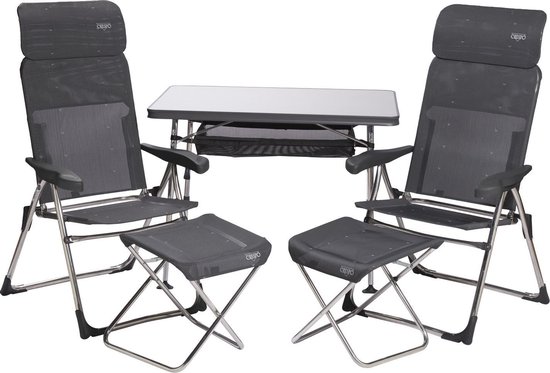 Percentage afstuderen Betreffende Crespo - Set 213 Classic - Tafel met 2 stoelen en voetenbankjes en  accessoires -... | bol.com