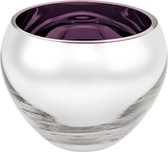 Luxe bougeoir en verre sicore - couleur violet et argent - bougeoir bougeoir en verre