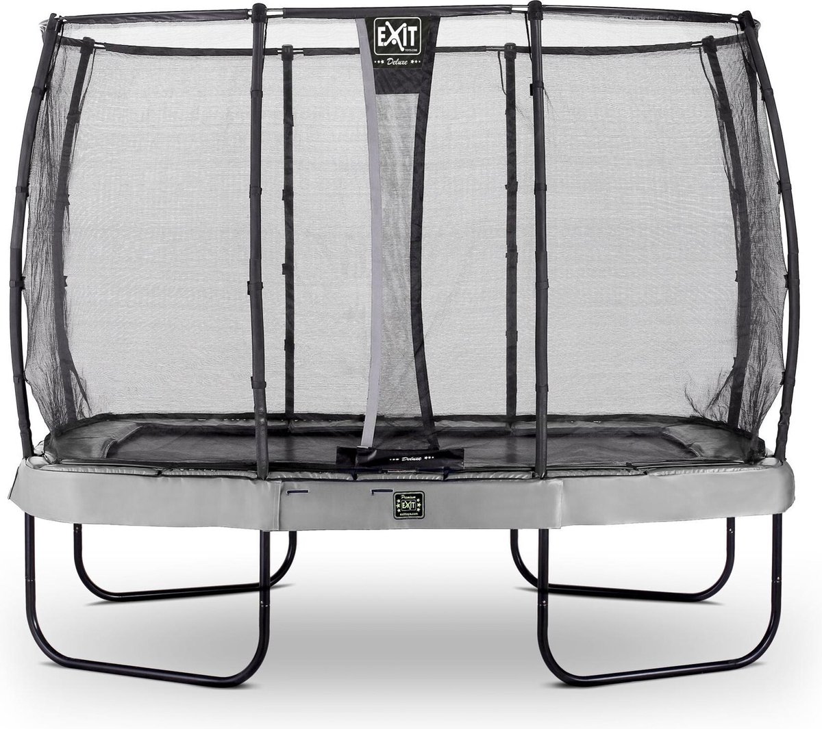 EXIT Elegant Premium trampoline 214x366cm met Deluxe veiligheidsnet - grijs