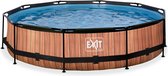 EXIT Wood Frame Zwembad ø360 - Opzetzwembad - met Filterpomp - Rond - Bruin