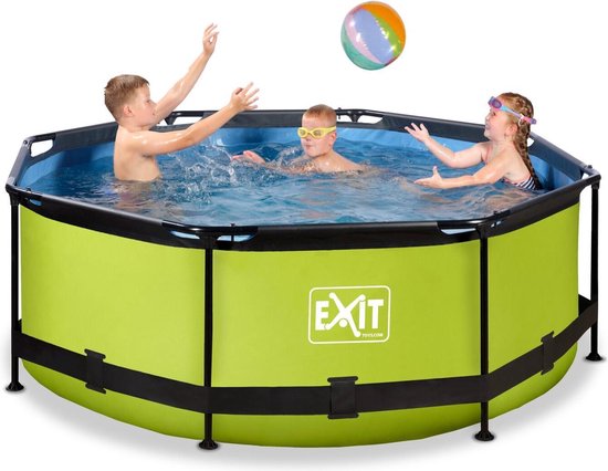 EXIT Lime zwembad ø244x76cm met filterpomp - groen - EXIT Toys