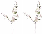 5x stuks kunstbloemen Perzik Bloesem takken 80 cm roze