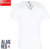 Alan Red - T-Shirt - V-Hals - 2 Pack - Stretch - Oklahoma - Slim Fit - Wit