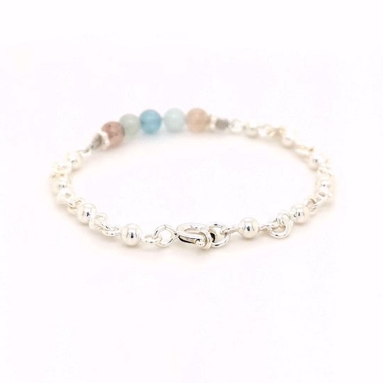 Bracelet Bebe Tavirozsa Avec Pierres Precieuses Morganite Et Aquamarijn Argent Bol Com