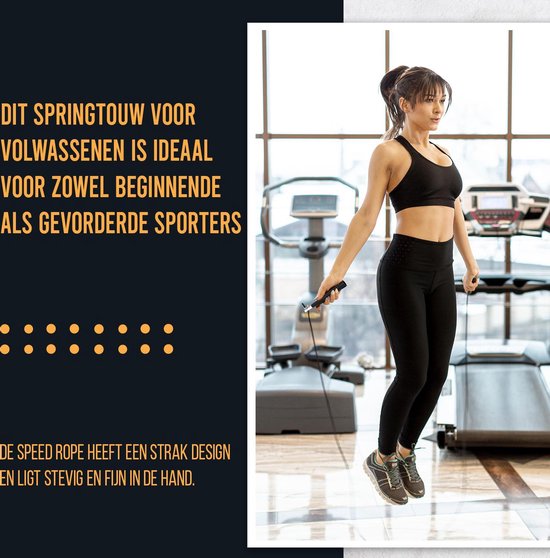 Corde à sauter Speedrope pour Adultes - Corde à sauter pour Sport et Fitness - Corde à sauter - Zwart