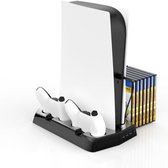 Oplaadstation 4 in 1 Geschikt voor PS5 - Charging Station - Standaard - Verticale Stand met Koelende Ventilator