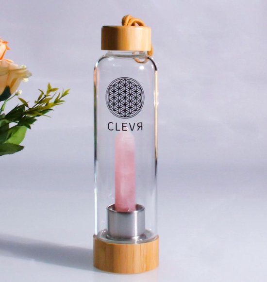 bouteille verre 500ml avec des roses