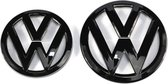 VW Volkswagen Golf 7 - Logo Embleem Set - Hoogglans Zwart - Set van 2 Stuks - Voor- en achterzijde
