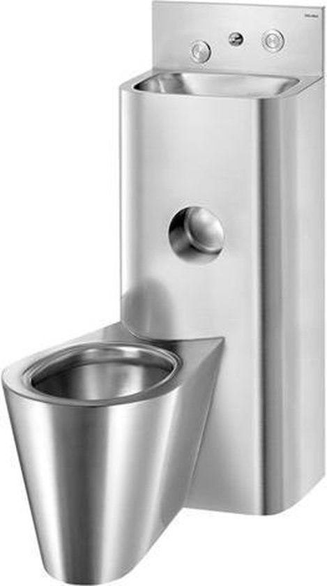Combi KOMPACT TC lavabo WC debout gauche inox 304 sat