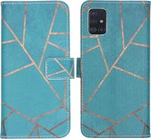 iMoshion Design Softcase Book Case Samsung Galaxy A51 hoesje - Blue Graphic