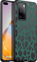 iMoshion Design voor de Huawei P40 hoesje - Luipaard - Groen / Zwart