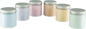 Scrubzout - 300 gram - set van 6 verschillende geuren: opium, rozen, vanille, amandel, eucalyptus en lavendel - Hydraterende Lichaamsscrub