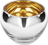 Luxe waxinelicht houder sicore  glas - Goud gekleurd en zilver - kaarshouder glas- kaarstandaard mondgeblazen
