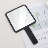 Make-Up Spiegel / Handspiegel met Handvat - Zwart - Klein - Compact - Handzaam - 8,0 X 8,0 cm Spiegeloppervlak
