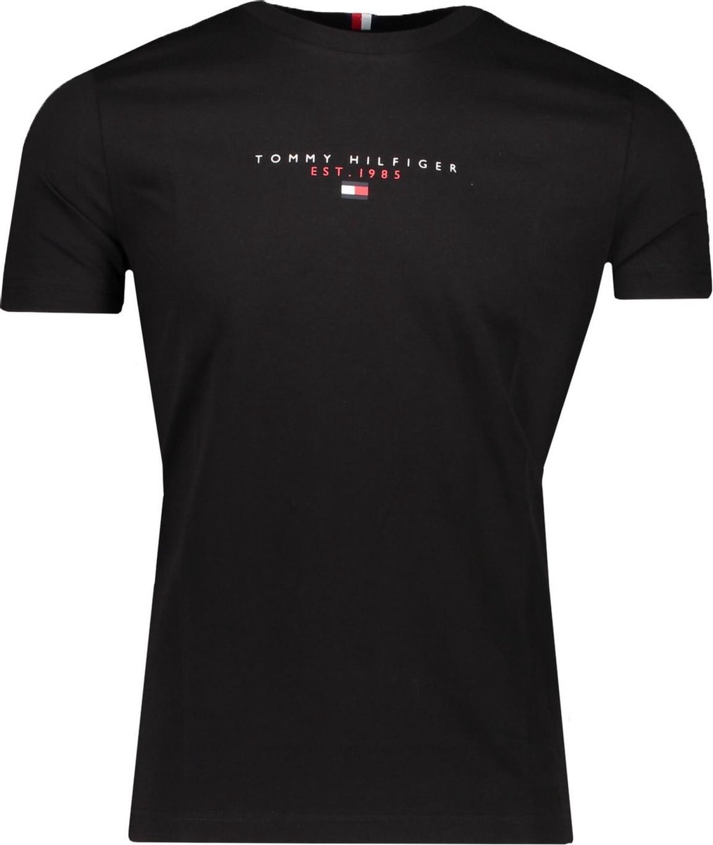 Tommy Hilfiger T-shirt Zwart Normaal - Maat XL - Heren - Lente/Zomer Collectie - Katoen