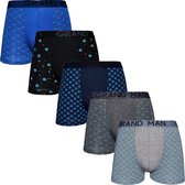 Grand Man Boxershort 5-PACK diverse kleuren en diverse prints - M SIZE