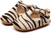 Supercute leren kinderschoenen bruine zebraprint dierenprint 12 t/m 18 maanden maat  22/24