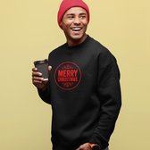 Zwarte Kersttrui Merry Christmas Red - Maat 3XL - Kerstkleding voor dames & heren