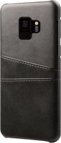 Samsung Galaxy S9 Plus Card Backcover | Zwart | Hoesje | Hoogwaardige PU Leren Wallet | Pasjeshouder