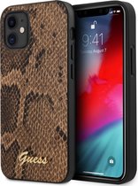 Bruin hoesje van Guess - Backcover - iPhone 12 Mini - Python