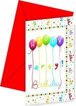 Happy Birthday Uitnodigingen Party 6st