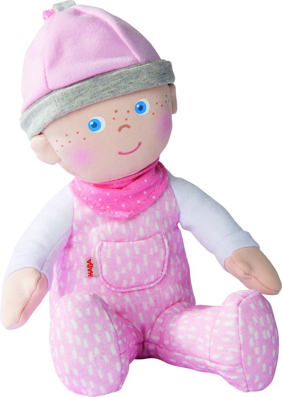 Haba Knuffelpop Marle Junior 20 X 12 Cm Katoen Roze/wit