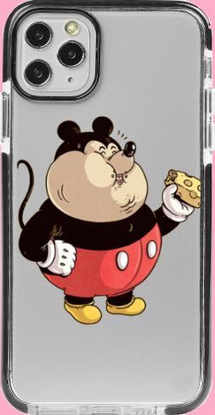 Hoesjes Atelier Zwart Frame Transparant Impact Case Dikke Mickey Mouse voor  IPhone... | bol.com