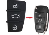 Autosleutel Rubber Pad 3 knoppen ter vervanging van je beschadigde of defecte drukknoppen geschikt voor Audi sleutel A2 / A3 / A4 / A6 / A8 / Q7 / Audi TT / audi sleutel behuizing