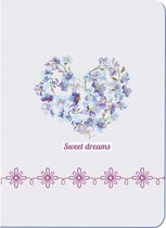 Tesoro Schrift Sweet Dreams Hart Wit/ Paars 14 Cm