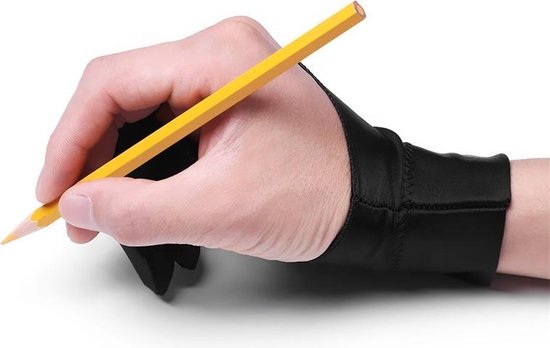 JDBOS ® Tekenhandschoen Large - Drawing / Artist Glove – Zwart – Ook geschikt voor tablets