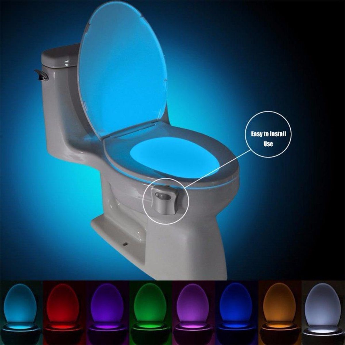 Toilet Backlight - WC Bril Licht - 8 Kleuren Led - Motion Sensor - Toilet  Lamp | bol.com
