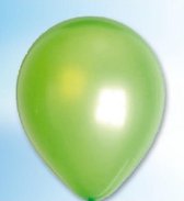 Paarlemoer metallic lime groen ballonnen 33 cm. Zak 100 stuks