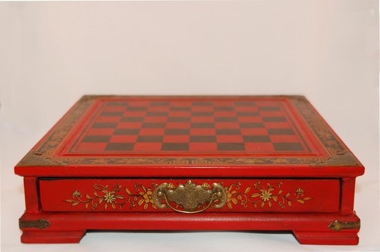 Thumbnail van een extra afbeelding van het spel Terracotta schaakbord-Met Schaakstukken-Hout