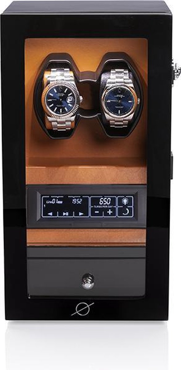 Watchwinder Piano Zwart voor 2 horloges