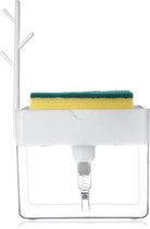 Zeepdispenser - Dispenser voor Vloeibare Zeep - Automatische Dispenser - 2 in 1 - Zeepdoos - Dispenser - Wit