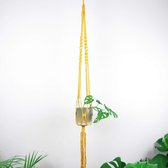 Plantenhanger - 140 cm - Katoen - Mosterd - Plantenpot - Hangpot - Hangende bloempot - Plantenhanger macrame - Plantenhanger binnen - Hangpotten - Plantenhangers