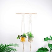 Plantenhanger - 125 cm - Katoen - Plantenpot - Hangpot - Hangende bloempot - Plantenhanger macrame - Plantenhanger binnen - Hangpotten - Plantenhangers